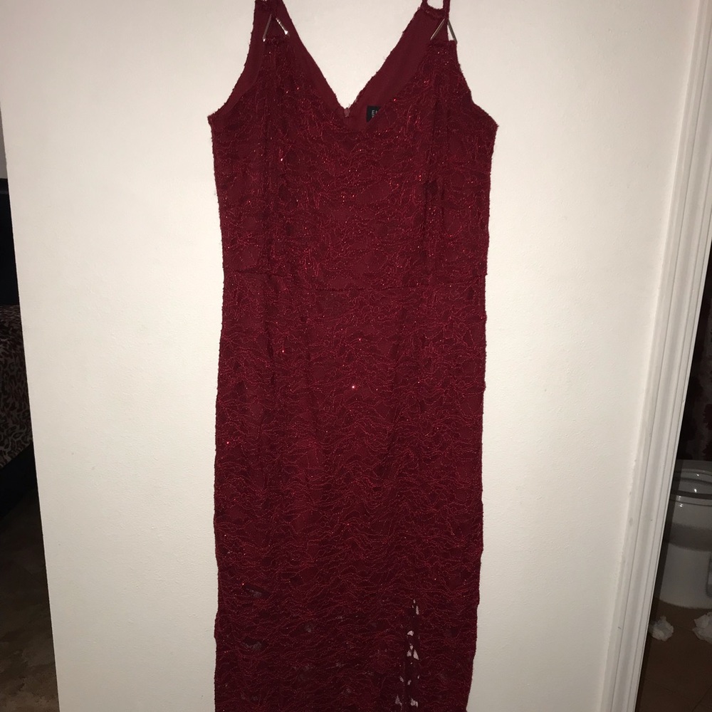 Red lace dress